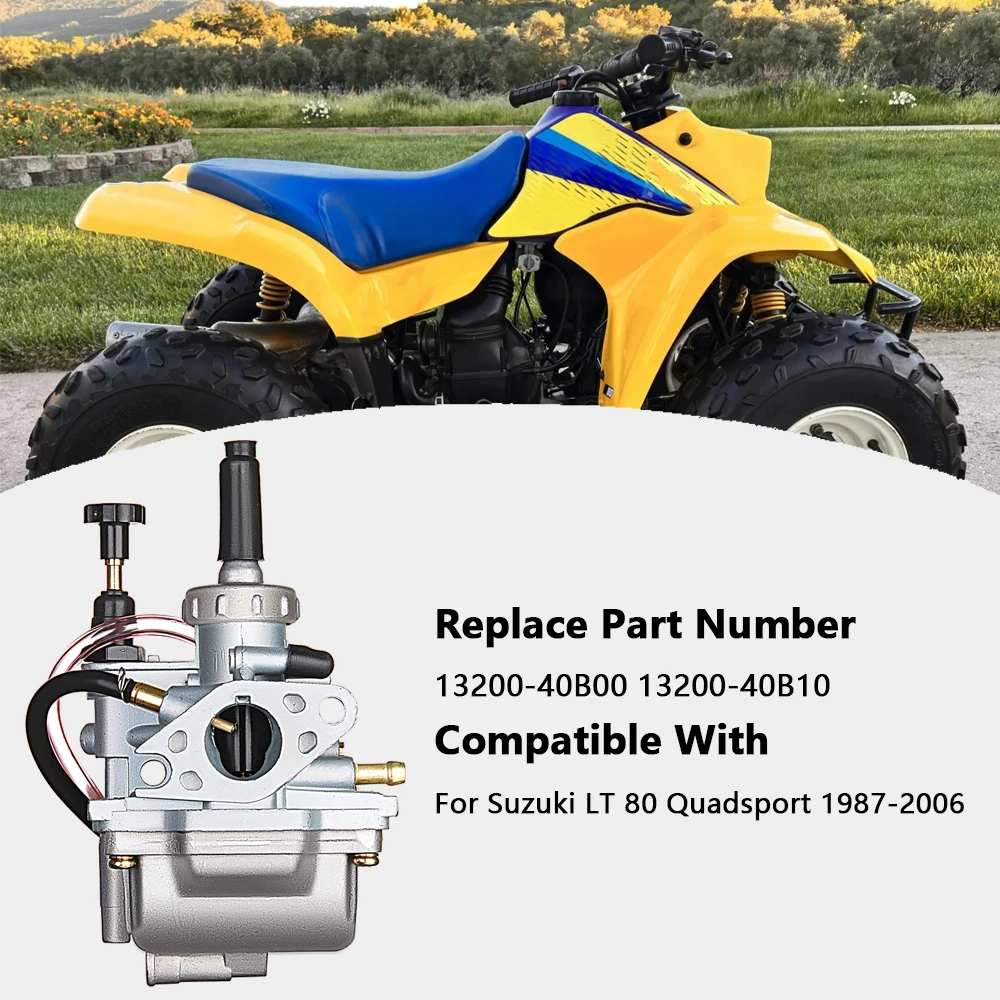 Carbpro New Carburetor For 1987-2006 Suzuki LT80 Quadsport 13200-40B10 ATV Carburetor With Air Cleaner Intake Boot : Buy Online At Best Price In KSA - Souq Is Now - Foto 6