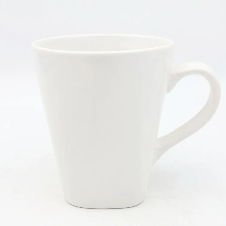 New Bone China Square Bottom Ceramic Cup 250ml Gift V-shaped Mug Wholesale Creative Advertising Mugs