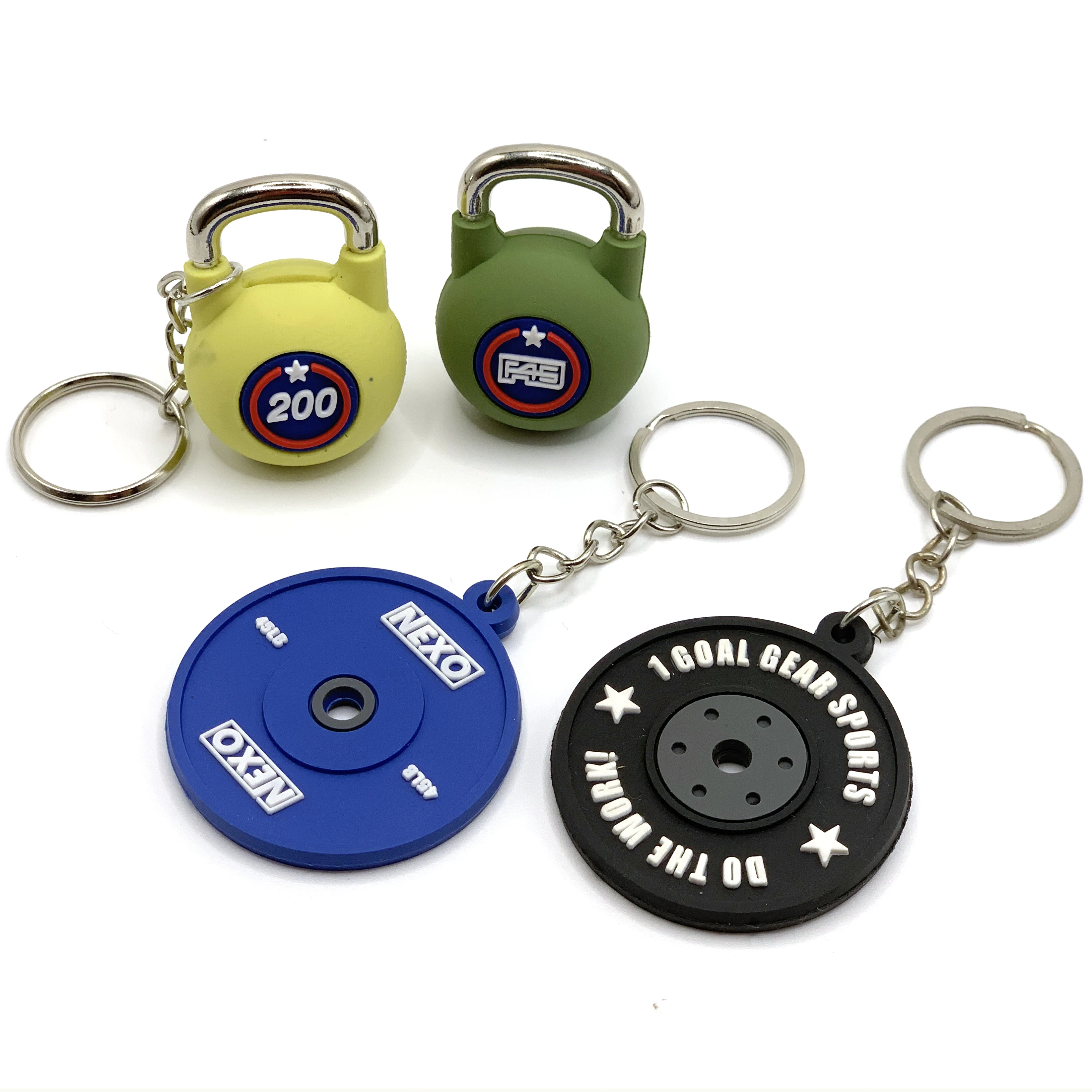 Customized Logo Mini Gym Equipment Gym Workout Doll Fitness Keychains
