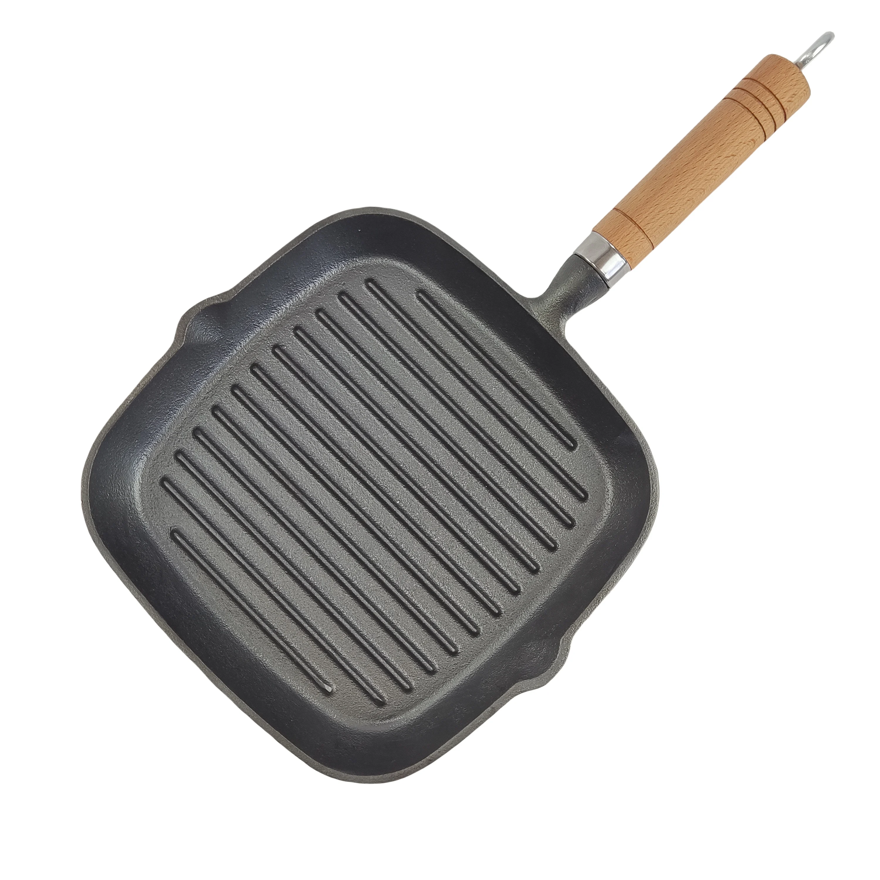 Wholesale Great Favor Cast Iron Cookware Steak Grill Pan Square Griddle
