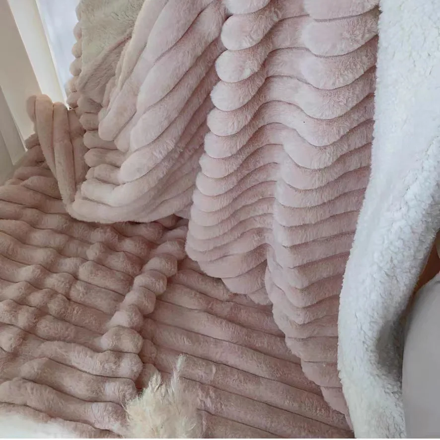 Winter Bubble Plush Blankets Wholesale Double Sided Thickened Luxury
