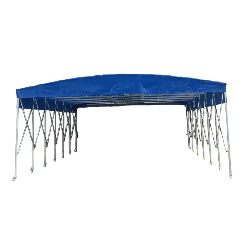 Outdoor PVC Waterproof Push Pull Folding Tents for Garage Carport Warehouse Car Wash Movable Parking Tent