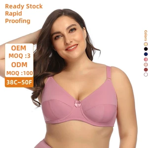 Women's Plus Size Bra Solid Plaid Underwire Bra Adjustable New Arrival Smooth Underwear Causal Everyday Solid Full Cup Bra