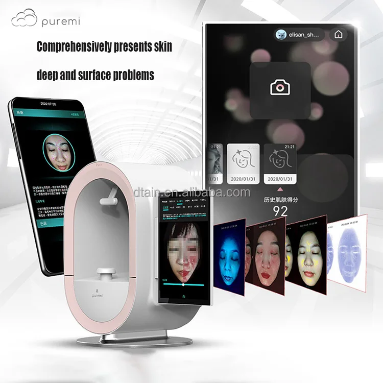 AI 3D Face Skin Analysis Test Wifi Digital Skin Analyzer 3D Face ...