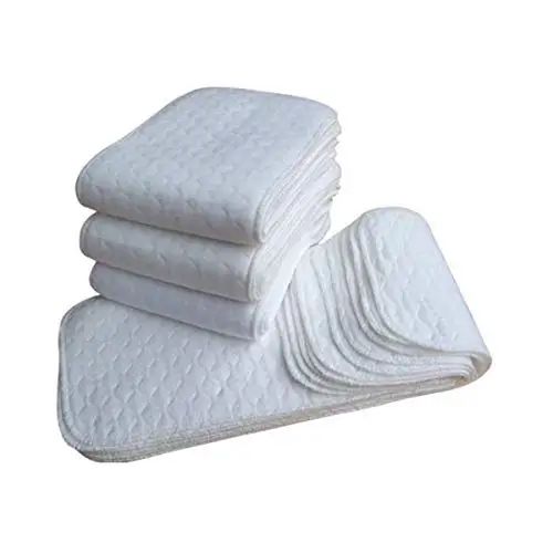 10PCS Three-Layers/Six-Layers Cotton Diaper Reusable Solid Casual Infant Baby Cloth Diaper Covers Nappy Liners Insert Infant Cotton Three-Layer Diapers - 10 PCS, 1232 cm 