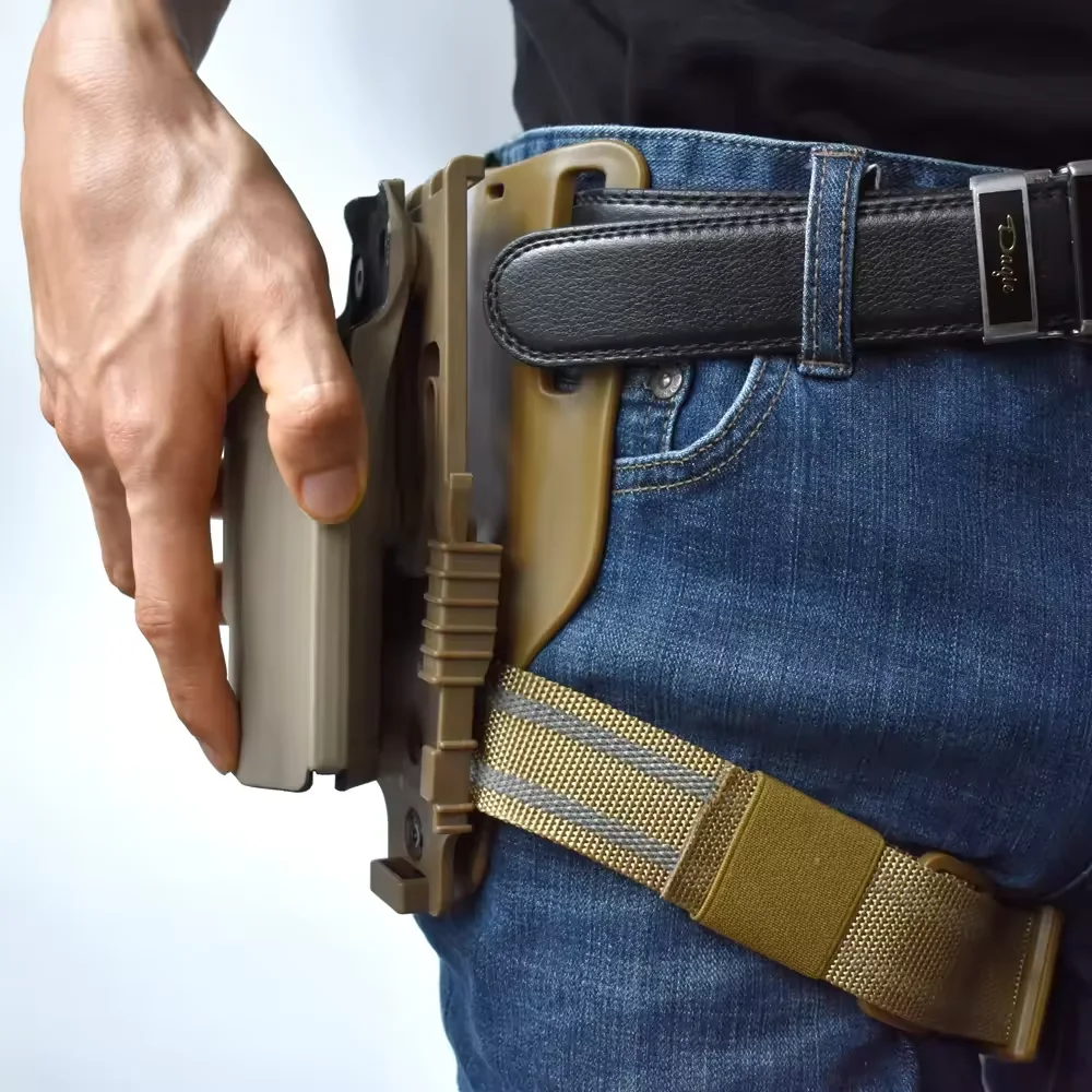 Tactical 579 GLS Pro-Fit Gun Holster for WALTHER PPQ M2 9/40 HK45 GL 17 19 with QLS 19 22 Quick Locking System/Leg Platform