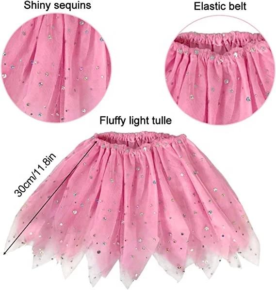 Costume De Princesse Avec Ailes – Lot De 2 Tutus En Tulle Multicolore Pour Fille – Déguisement Carnaval, Anniversaire, Halloween