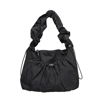 Wholesale Nylon Puffer Bag Nylon Tote Bag With Zipper Nylon Zipper Cotton Shoulder Bag Custom