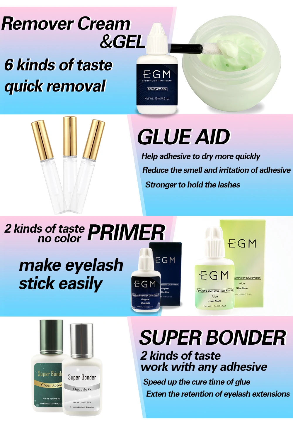 0.5s Individual Egm Eyelash Extensions Glue 5 Ml Eyelash Glue Fast Dry Long Lasting Pmma Free