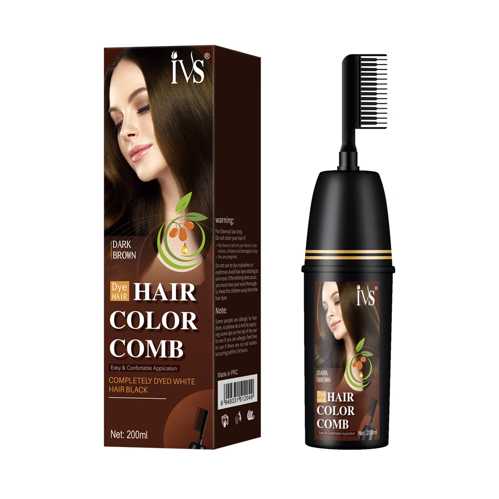 OEM Color Dyeing Cream Home Use Black Hair Cream Ingredients Permanent Easy Coloring Hair Dye Cream With Comb Natural