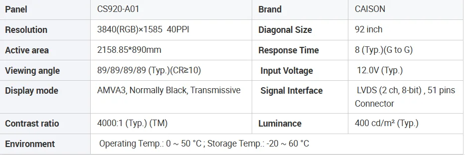Specifications