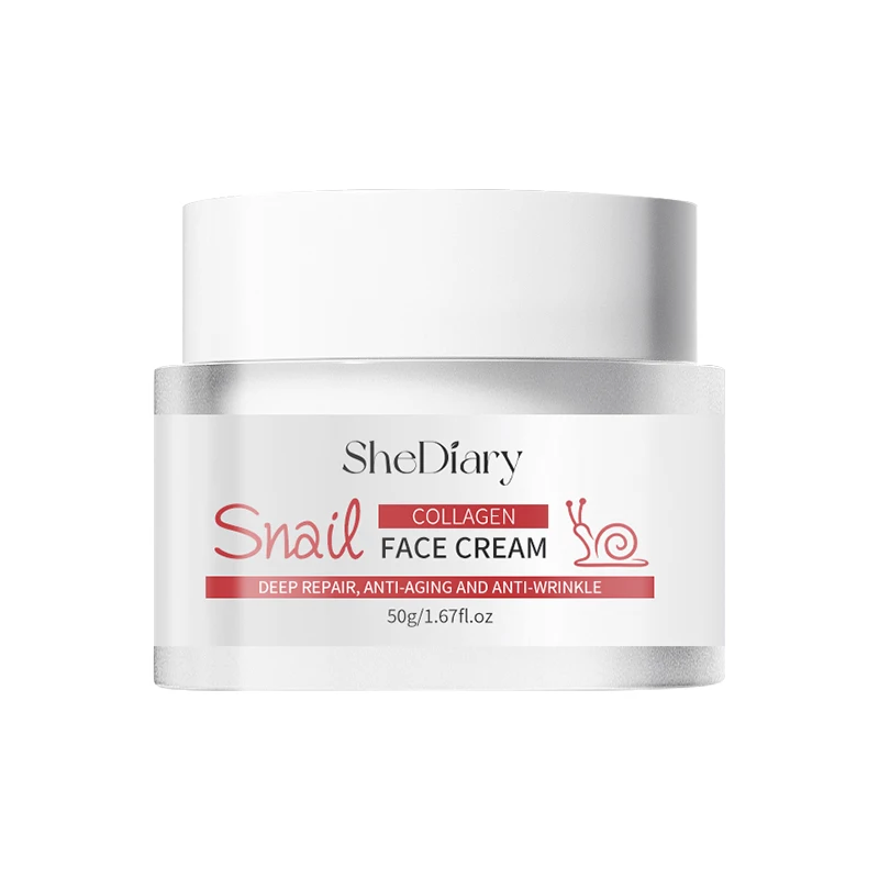 SheDiary Repairing Snail Face Cream Snail Moisturizer Whitening Anti Aging Blemishes Fine Lines Pores Shrink Snail Mucin Cream