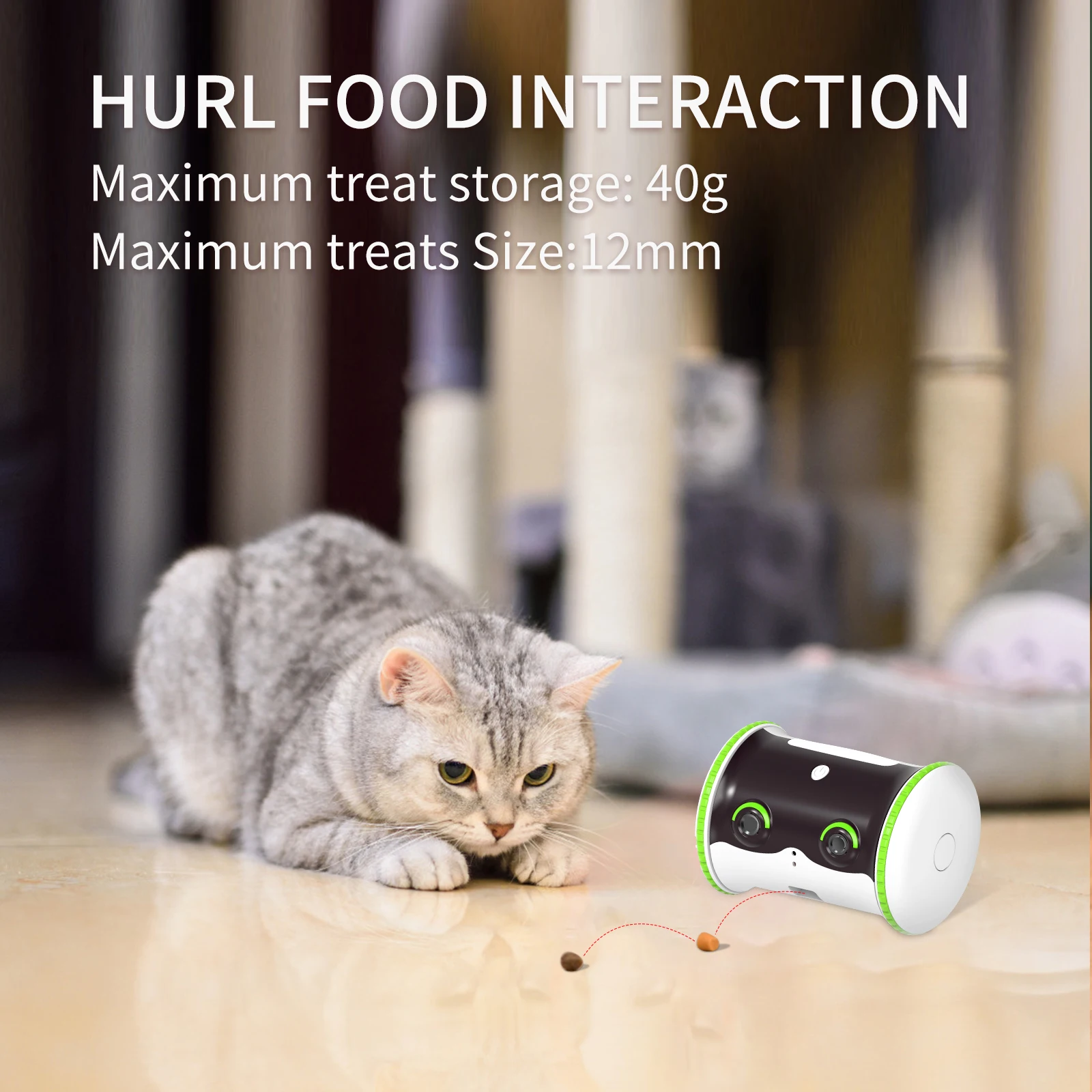 Smart Little Puffer APP Remote Control Pet Food Dispenser Intelligent Pet Dogs and Cats Interactive Robot Toy