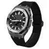 Sandblast Black Case + Carbon Fiber Buckle Black Nylon Strap