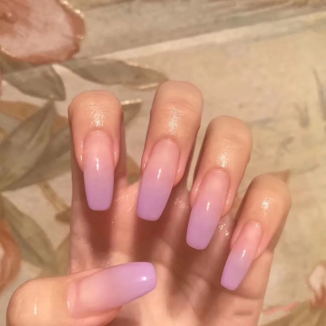 ロングスクエアプレスオンネイルオンブルグラデーションチッププレスオンネイルプレスオンネイルスクエア Buy フレンチ偽ネイルプレス爪にロング テーパー平方プレス爪に プレス爪にオンブルオンブル偽爪ミディアム平方プレス爪に オンブル爪プレスにミドルロングプレス