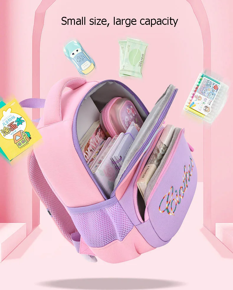 Cross-border new clothes smiling face children's school bag ultra-lightweight ridge protection load relief kindergarten bag