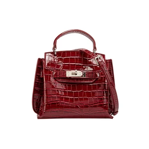 2026 Crocodile Wine Red Handbag High-End Light Luxury Women's Festival Bag New Autumn Celebration Women's Handbag