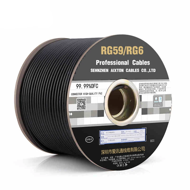 RG59 2C CABLE RG58 3C 2V 5C2V RJ59 COAXIAL CABLE WITH POWER SIAMESE CCTV CABLE ROHS CE ETL EURO