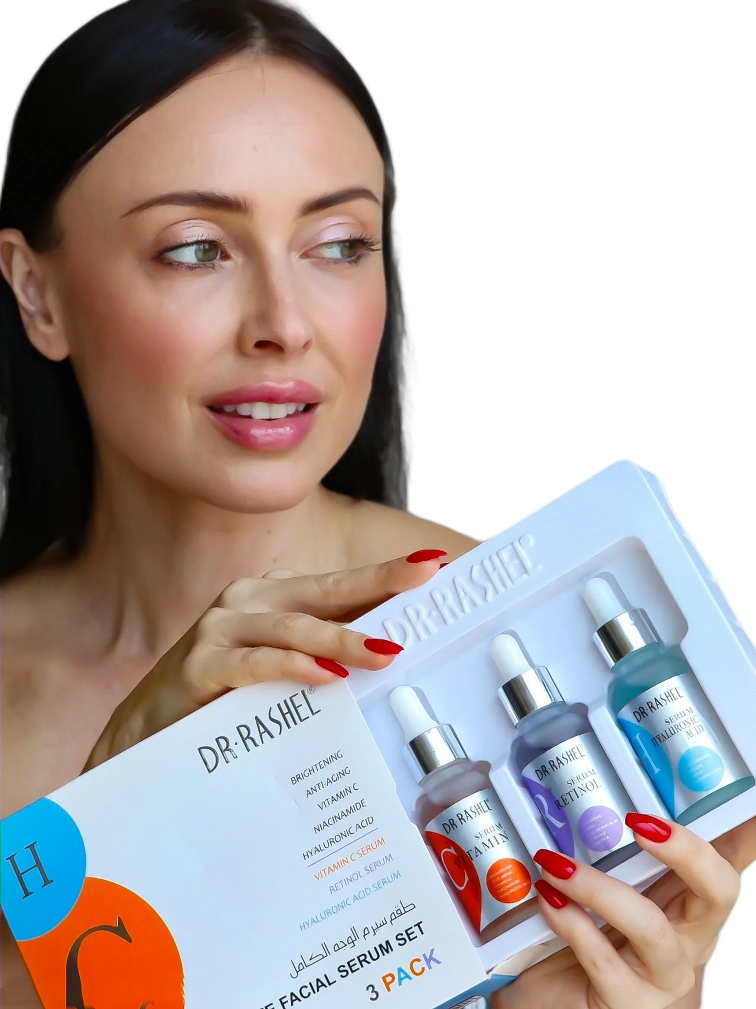 Dr Rashel 3 Pack Complete Facial Serum Set Vitamin C Retinol Face Serum