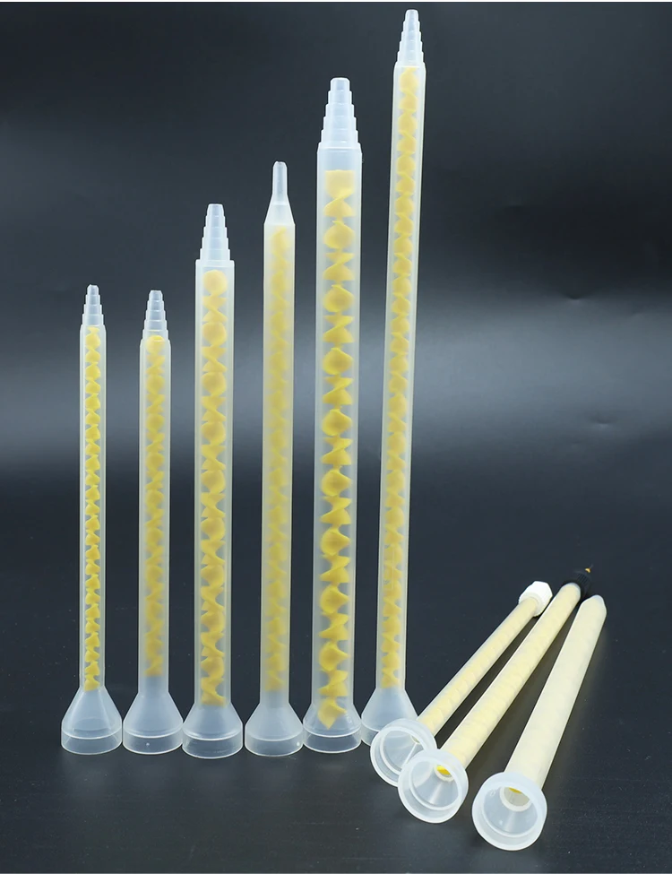 Static Mixer Ms Series Epoxy Resin Mixing Tube Round Mouth Mixing Tip For Two Component Adhesive