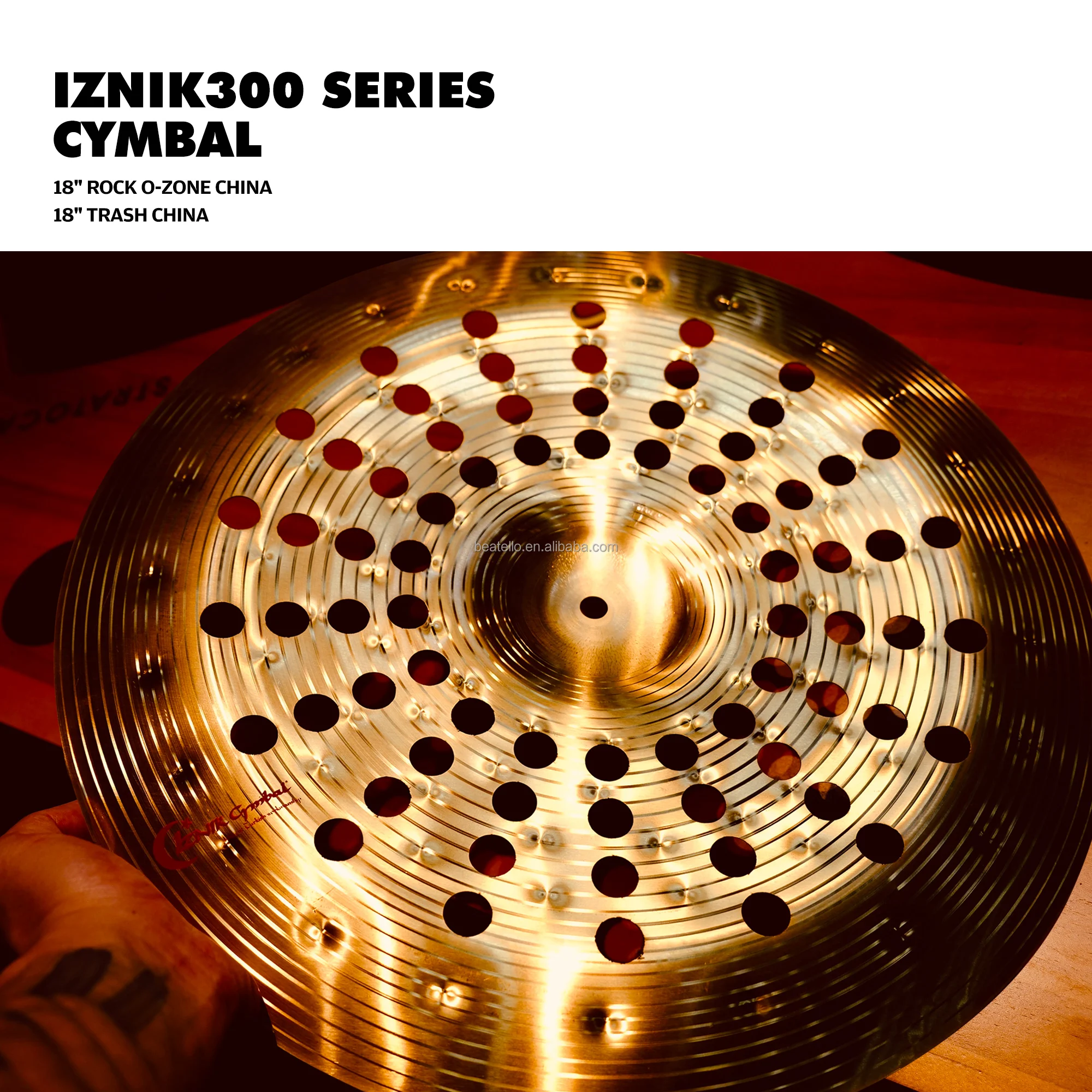 IZINK Handmade 18 Inch Rock O-Zone Trash Crash Cymbals