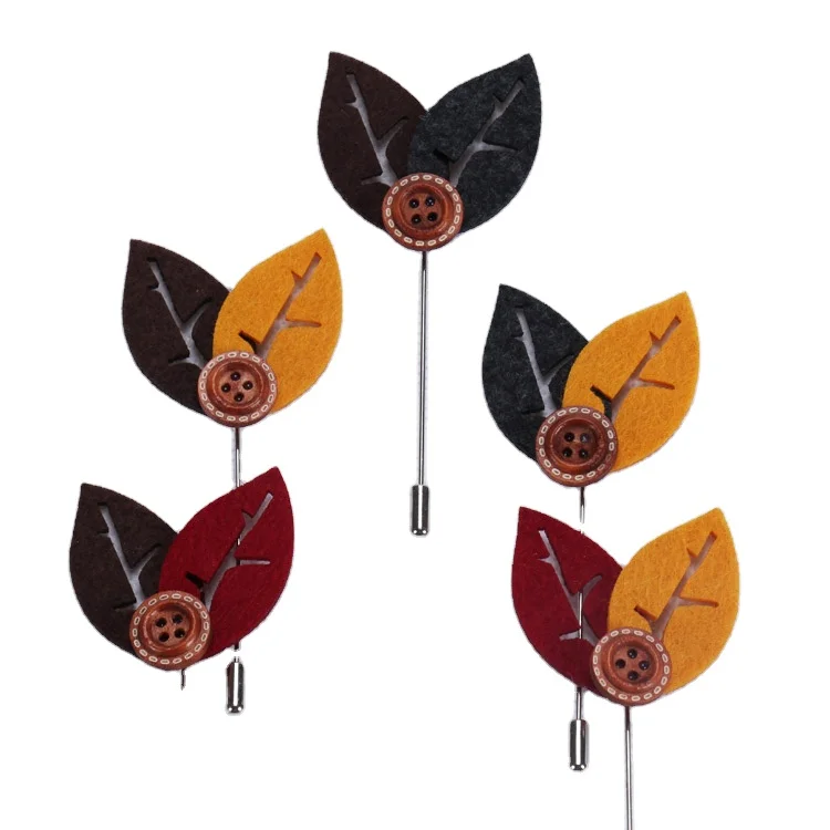 Китайская фабрика поставка металлических булавок для лацканов кожаных листьев оптовая