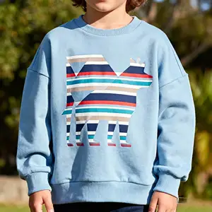 OEM ODM Breathable Kids Sweatshirts 100% Cotton Comfortable Skin-friendly Custom Printing Pullover for Girls and Boys