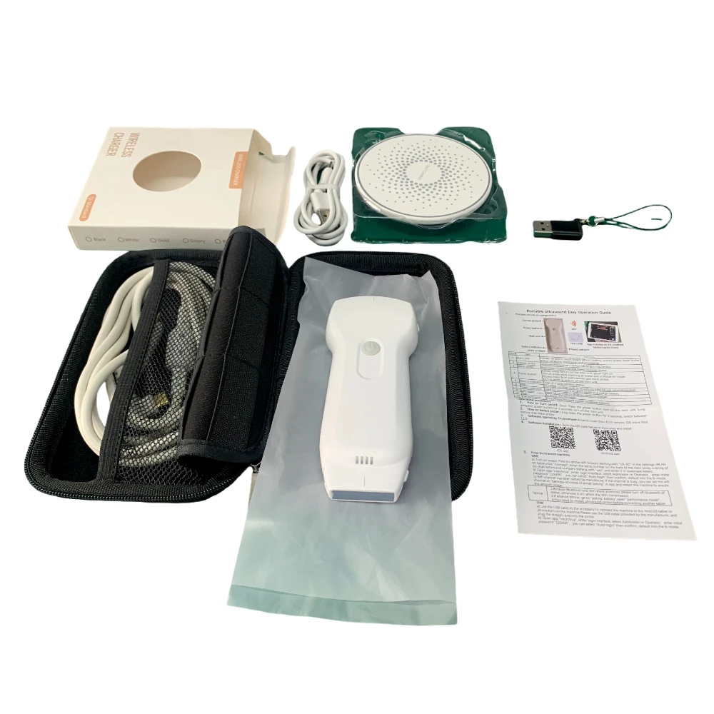 YUVNICE Veterinary Ultrasound Scanner Android Portable Ultrasound Machine Viatom 128 Elements Wireless Ultrasound Probe 3 in 1