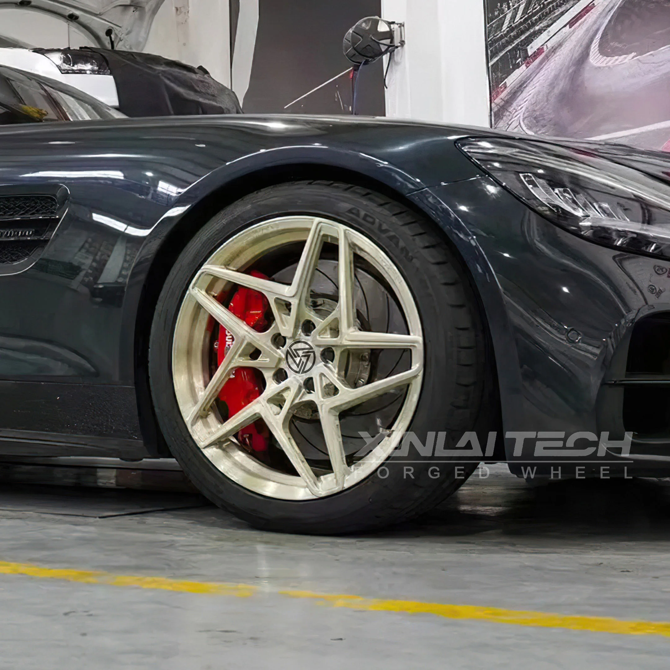 XL Forged Aluminum Alloy Car Wheels 5x112 5x114.3 5x120 5x130 Deep Concave Monoblock Wheels 17 18 19 20 21 22 23 Inch Gold Rims - Image 3