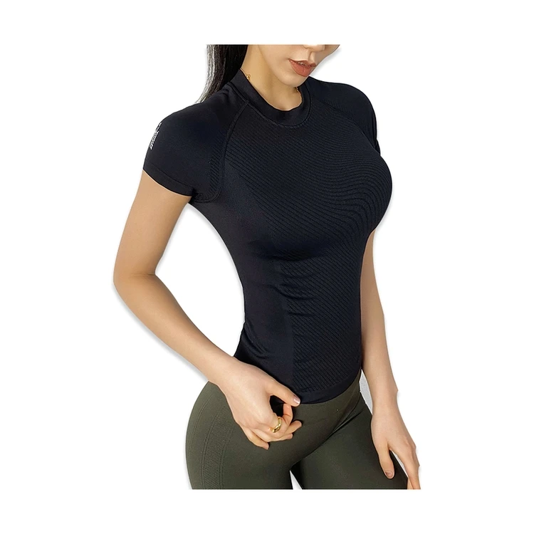 Seamless Yoga Shirts Women Quick Dry Running Tops Tight Workout Gym Tees  Female Short Sleeve Fitness Sports T-Shirts Jerseys