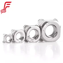 M5 M6 M8 M12 M16 Stainless Steel Flat Square Thread Rod Fastener Nuts DIN928 Cage Nut Hex Head Passivated Finish Amino Acids