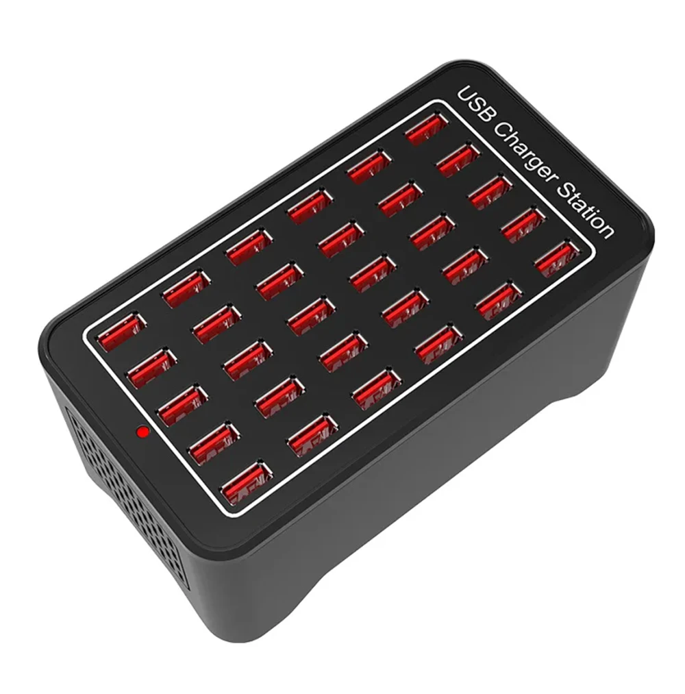 Carregador de alta potência com 30 portas USB 150W, adaptador de carregamento super rápido, multi hub USB, estação de carregamento para smartphone de mesa 150W