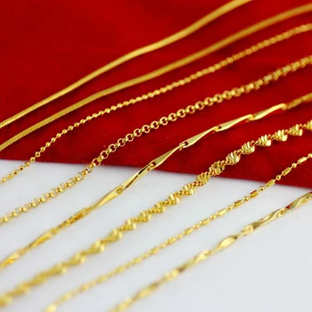 HD0004 2020 Dubai Jewelry 24k Gold Filled Plated Long Neck Chain Necklace New Gold Chain Design For Men And Women