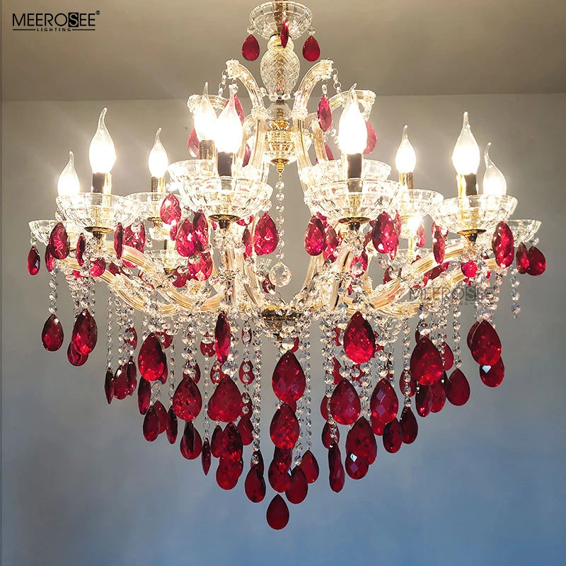 Meerosee Maria Theresa Chandelier Indoor Large Crystal Chandelier for Hotel Lobby Lights and Lighting home MD87225