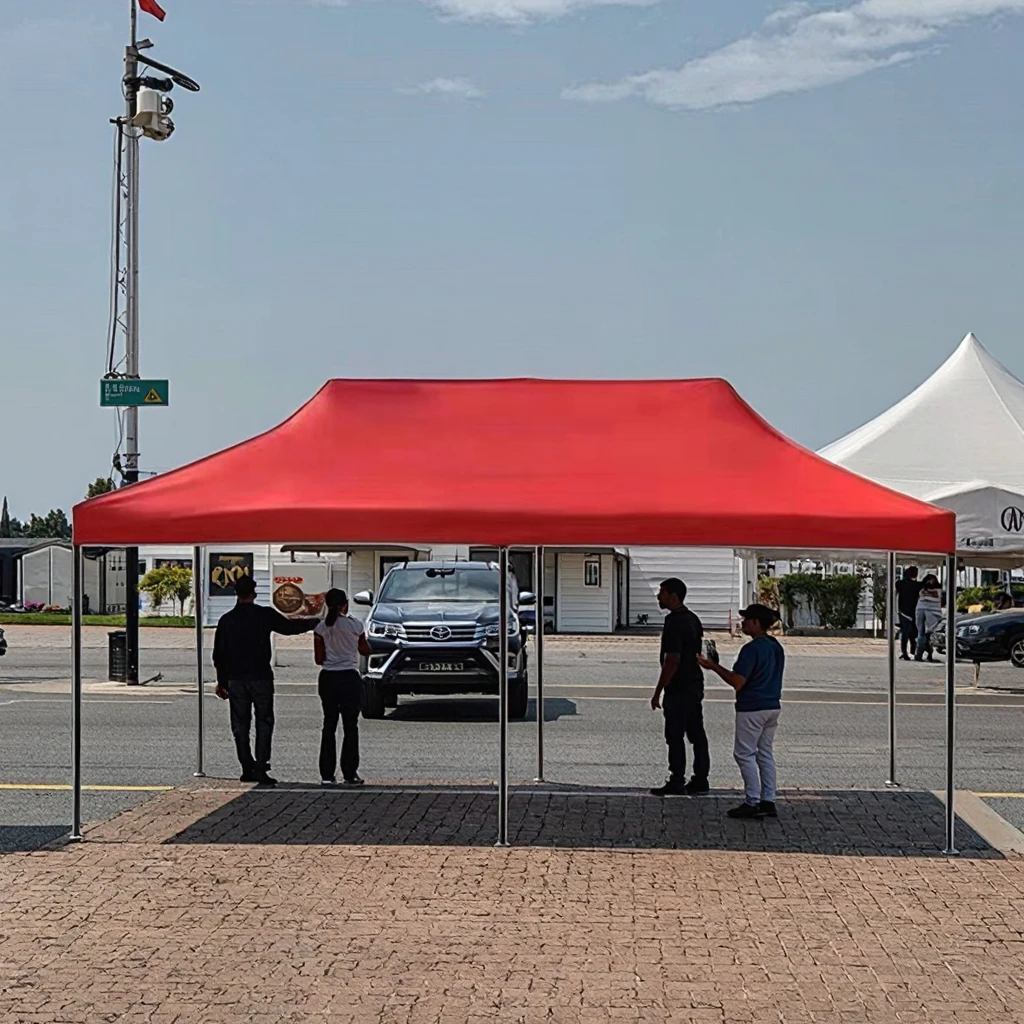 Custom 10x10 Trade Show Tent Foldable Canopy Gazebo with Retractable Metal Frame Side Wall Metal Joint Tent for Outdoor Events