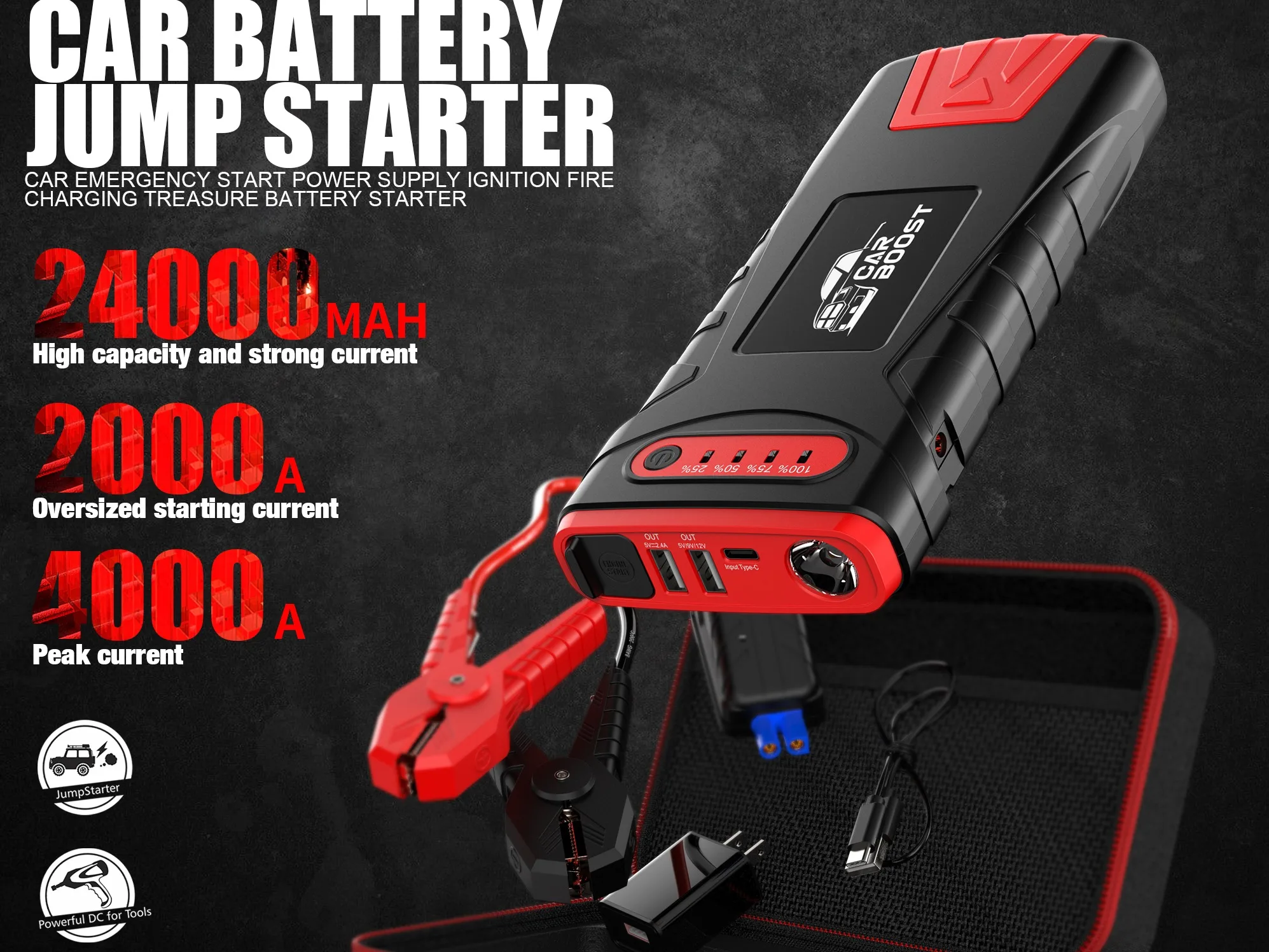 2023 Hot Product 12 Volt Car Jump Starter Power Station Car Battery