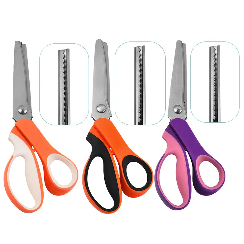 Stocked Soft Touch Handle Serrated Blade Fabric Scissors Leather Lace Sewing for Tailor