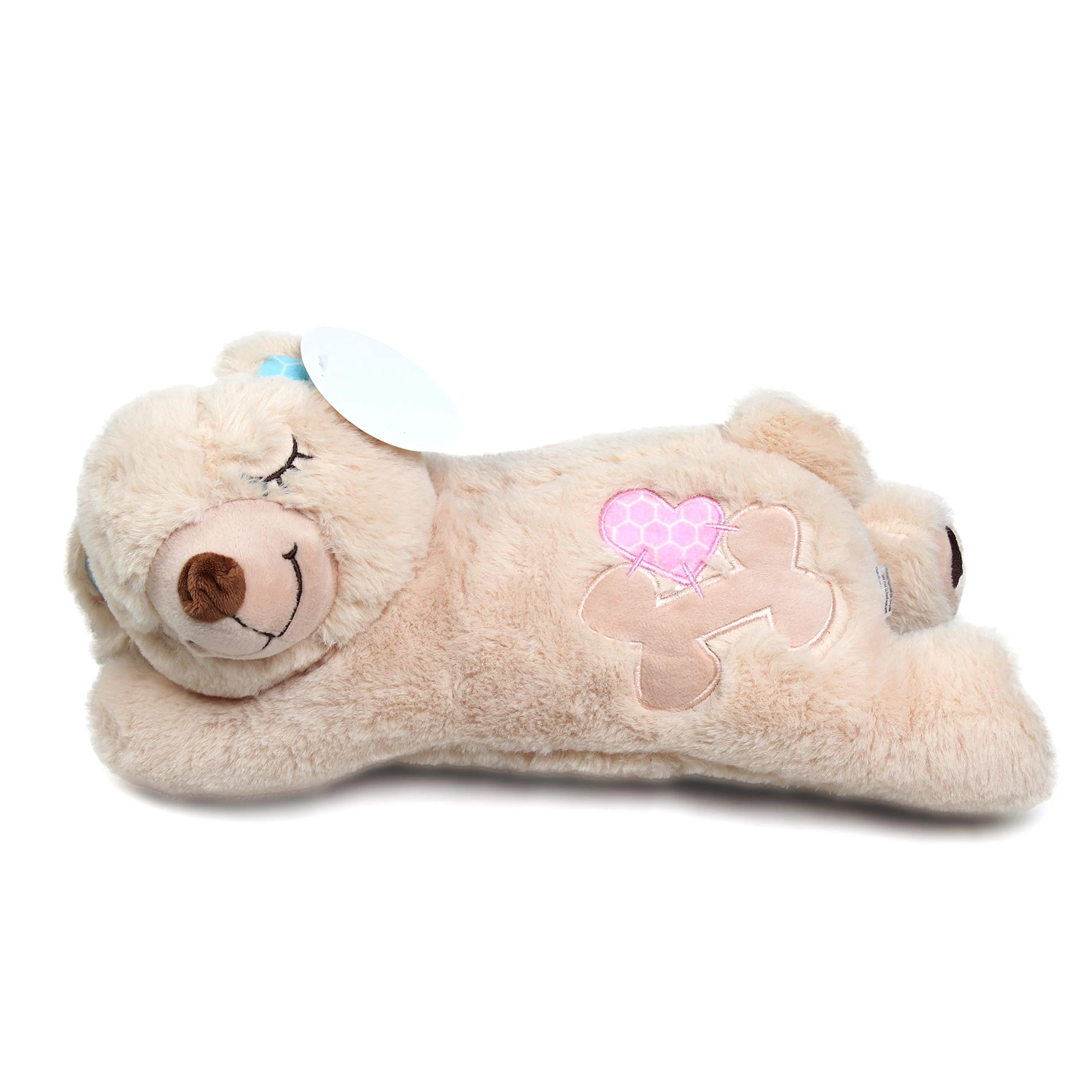 Dog Soft Plush Toy Pet Heart Beat Plush Bear Toy with Warmer Bag Puppy Anxiety Relief Toy for Puppy Dogs 