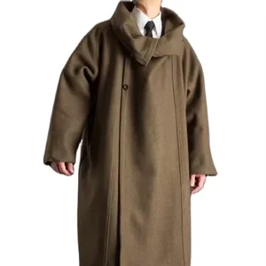 Men's Winter Soft Lapel Coat Double-Faced Long Woolen Breathable Custom Cashmere Wool Overcoat  Long Length Woolen Casual Coat