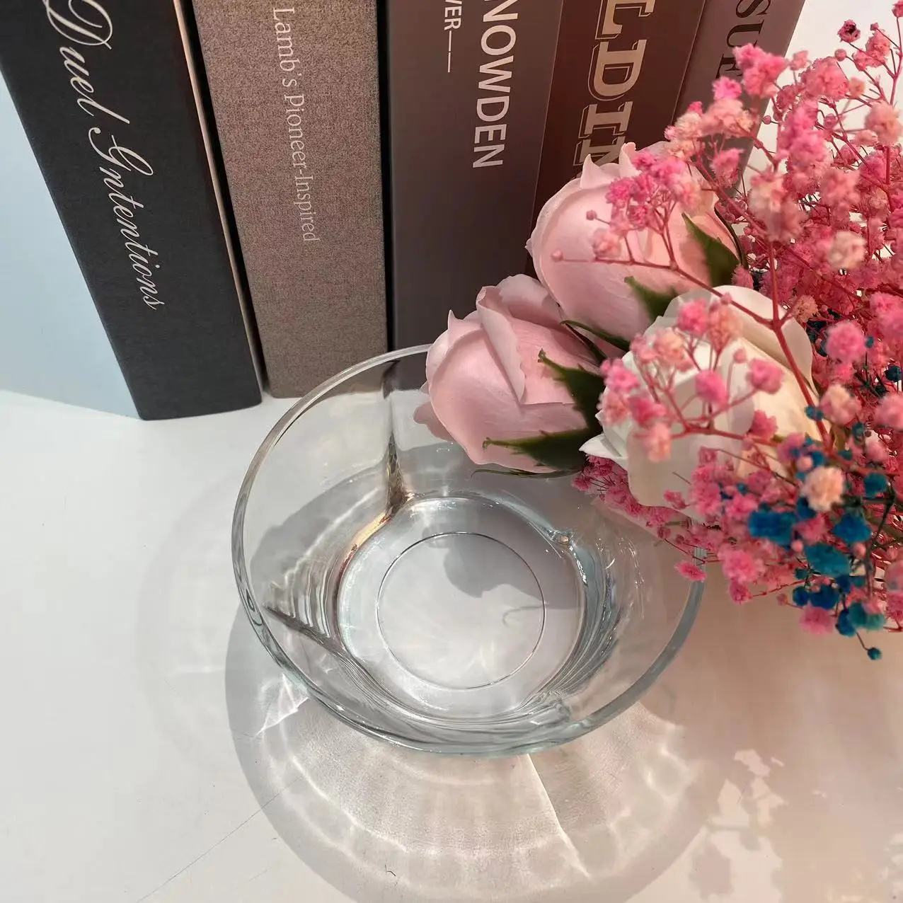 Personalized Circular Large Food Grade Glass Bowl Transparent Fruit