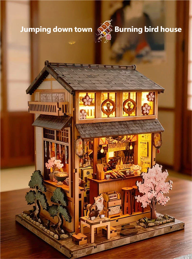 product diy miniature house  book nook kit   wooden dollhouse architecture model with complete miniature building set-0