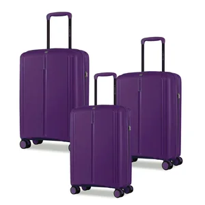 Luxury Suitcase Suit Cases Wholesale 8-Wheeled PP Hard-Shell  Carry on Bageagg Lightweight 3-Piece Business Travel Bags Luggage Set for Travel