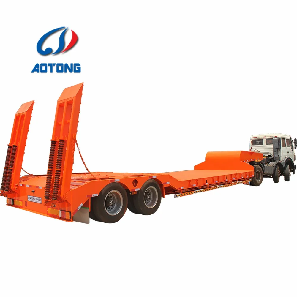 2 Axle 28 Tons 30ton Capacity New Lowbed Lowboy Truck Trailer Semi Trailer for Sale