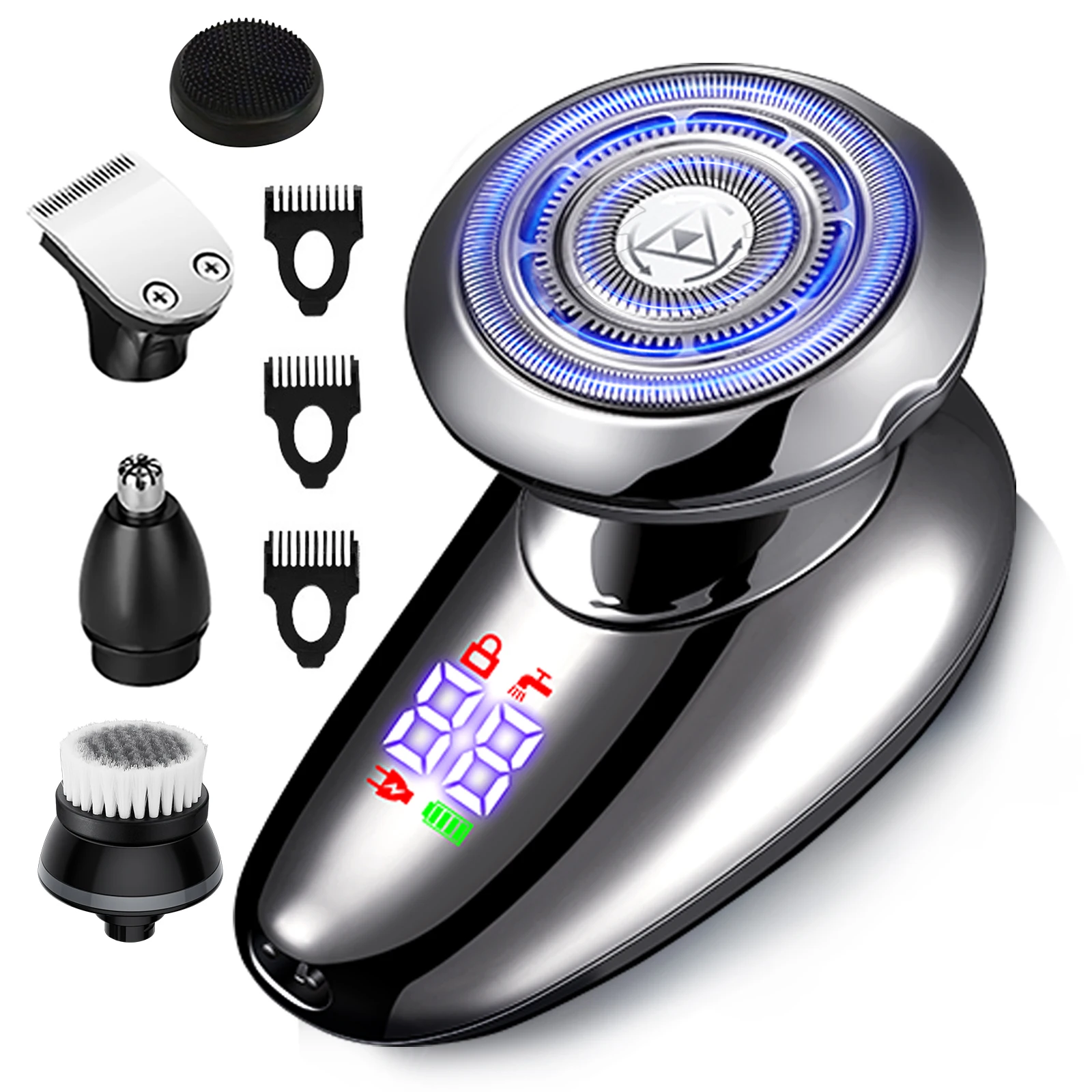 5-in-1 Rechargeable USB Electric Shaver Household RV Hotel Use Single Blade Men's Beard Trimmer Hair Cutting Machine