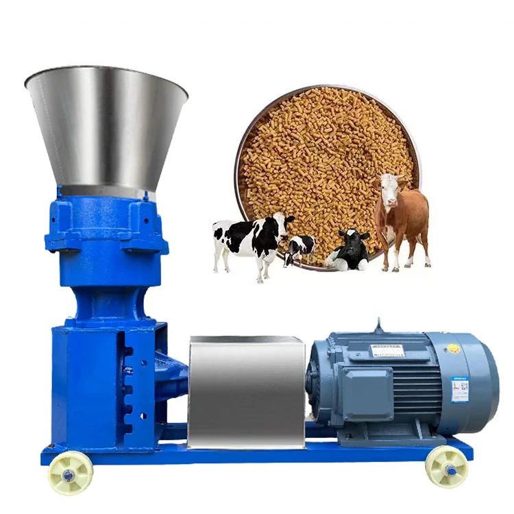 Integrated 500 Model Wooden Small Fish Animal Mill With 3 Head Roller Feed Pellet Machine