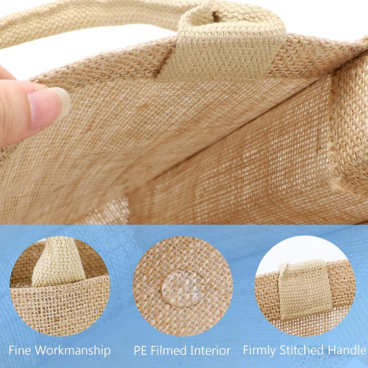 Shopping Bags Linen Bag Hand-painted Cotton Sacks Jute Portable Sacks Foldable Shopping Bag manufacture