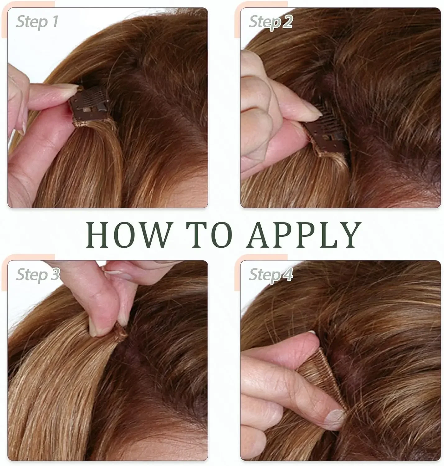Clip In Hair Extensions Human Hair 3/4 Full Head Thick Natural #8_voghion.com