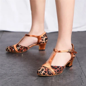 Ladies Baotou Latin Dance Shoes Soft Sole Comfortable Salsa Dance Competition Shoes Indoor Adult Stage Performance Shoes