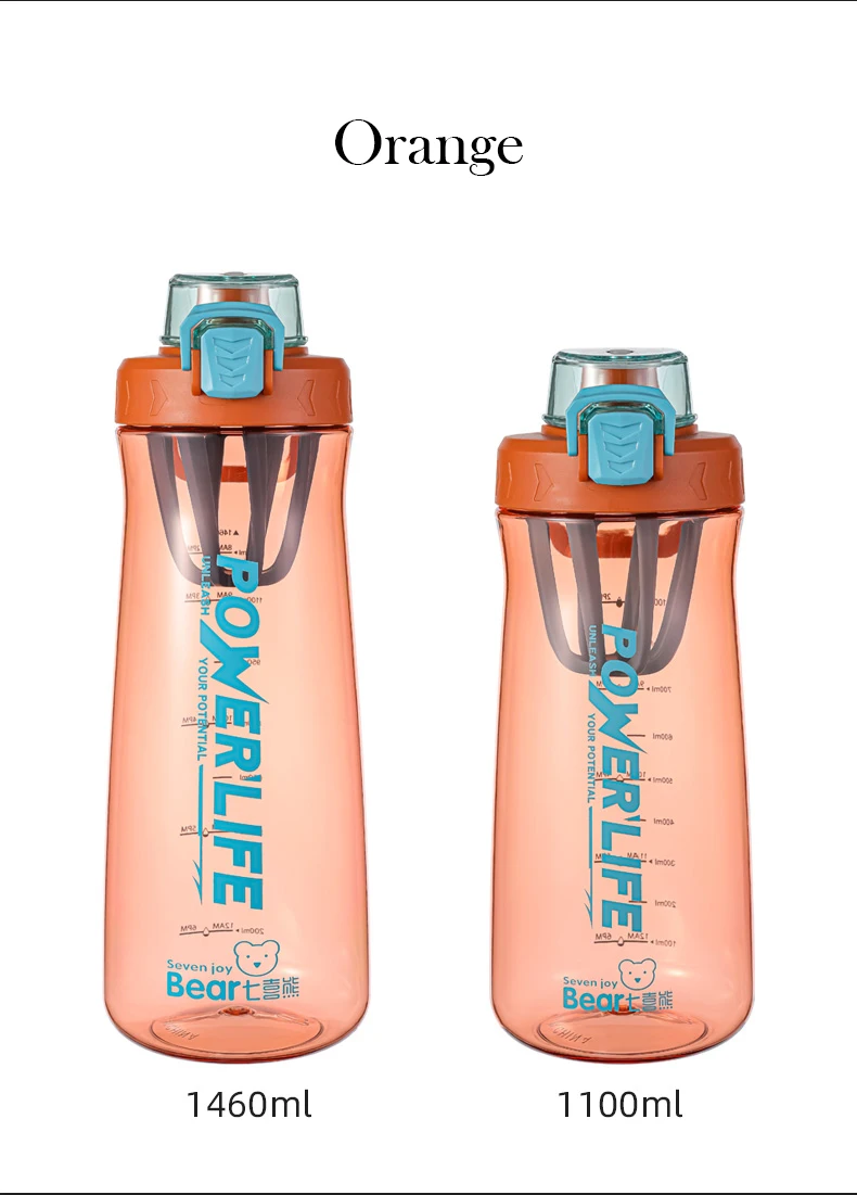 Hot Sale 1100ml 38oz Sports Fitness Tritan Plastic Fruit Infuser Water Bottle BPA Free Direct Drinking Camping Custom Logo