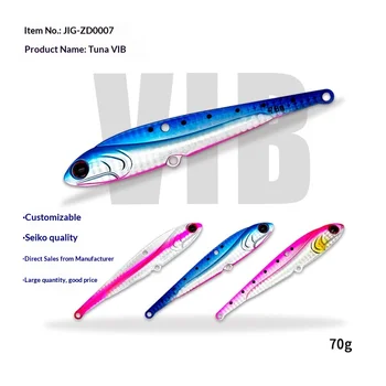 Glow-in-the-Dark Sea Fishing VIB Lure Metal Jig Bait Artificial Heavy 70g Sinking Fish Bait Enhanced Three Hooks Saltwater Fish – Metal Jig – view 5